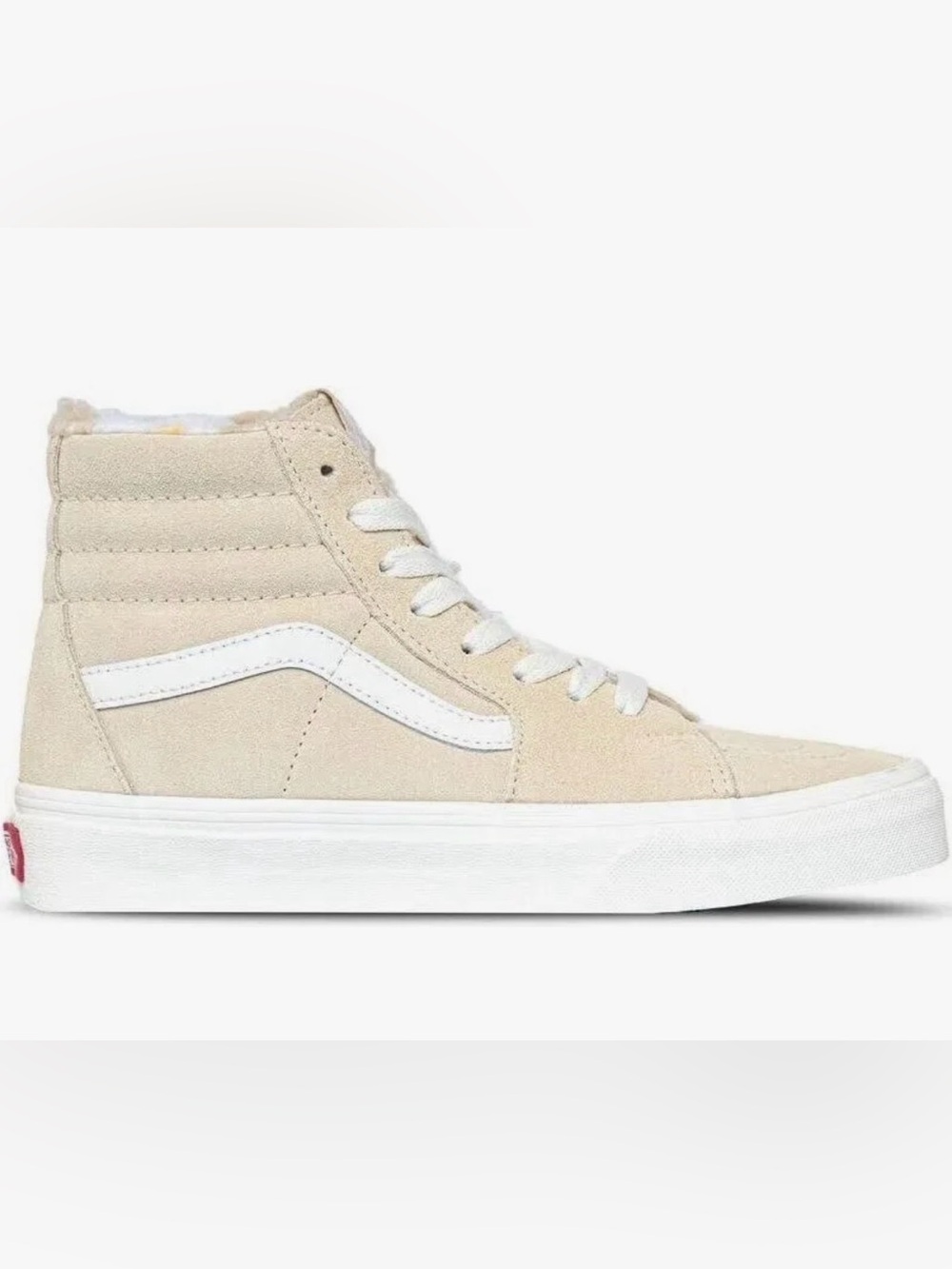 Vans Sk8-Hi Cozy Suede High-Top Sneakers in Beige and White